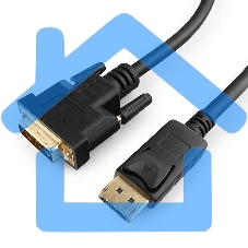 Кабель DisplayPort-DVI Gembird/Cablexpert 1м, 20M/19M, черный, экран, пакет(CC-DPM-DVIM-1M)