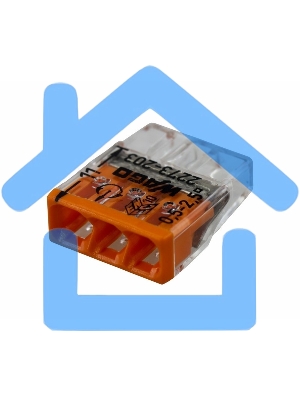 Клемма 3х(0.5-2.5мм) 3-х проводн. для распред. короб. (без п) WAGO 2273-203