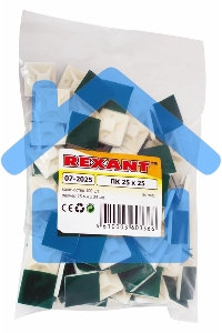 Площадка самоклеящаяся Rexant 25х25 мм, белая, упаковка 100 шт.