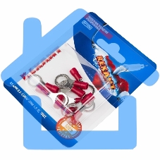 Наконечник кольцевой Rexant изолированный, ø8.4мм, 0.5-1.5мм², НКи 1.5-8 / НКи 1,25-8 / RV1.25-8, красный, в упак. 10 шт.