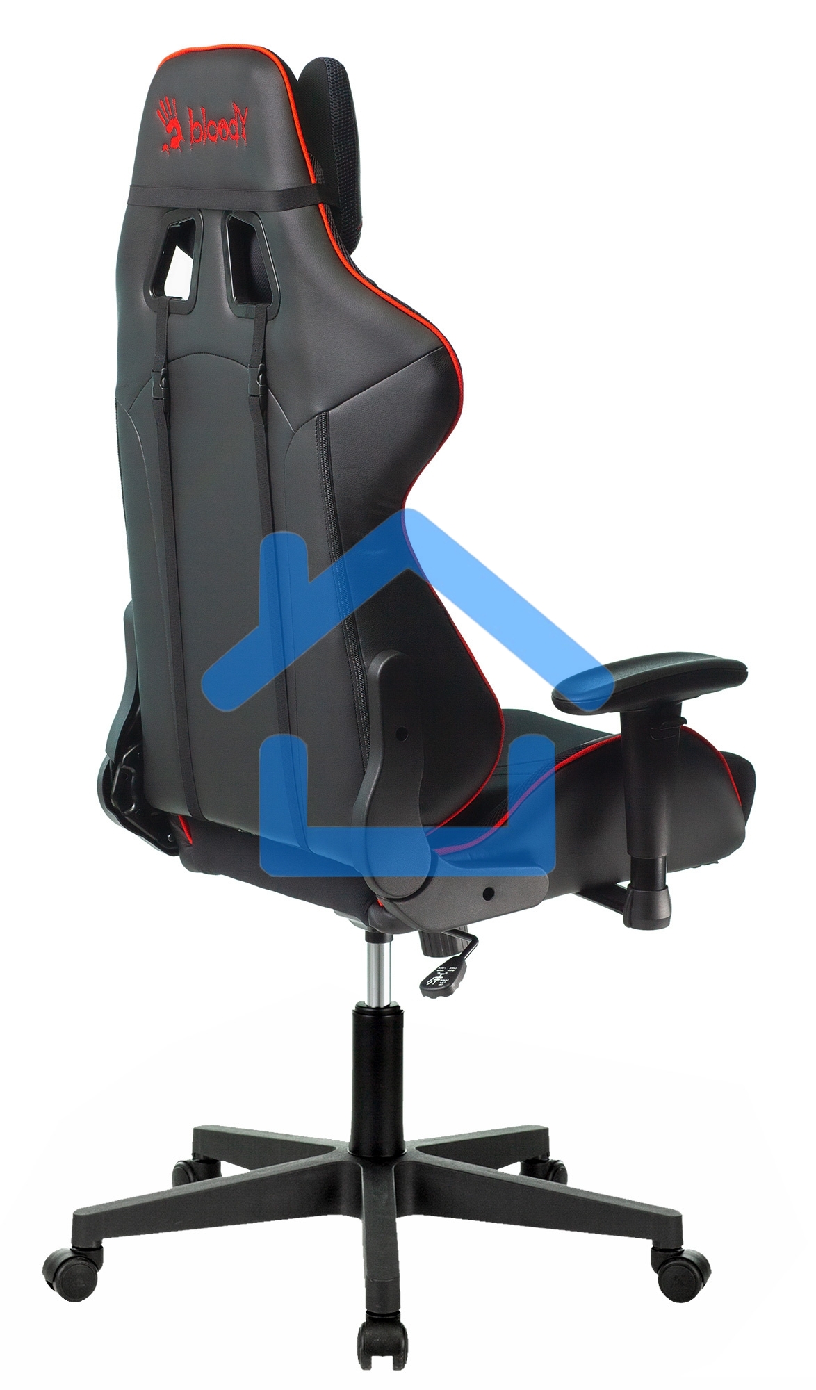 Кресло игровое A4Tech Bloody GC-400, черный/красный, крестовина пластик