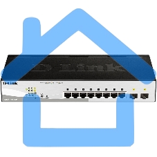 Коммутатор настраиваемый L2 PoE-коммутатор, 8x1000Base-T PoE, 2х1000Base-X SFP, PoE-бюджет 65 Вт, упрощенный интерфейс CLI