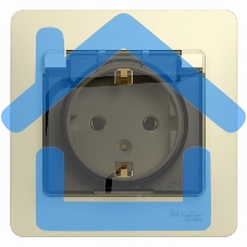 Розетка 1-м СП Glossa 16А с защ. крышкой защ. шторки с заземл. в сборе IP20 беж. SchE GSL000246 Розетка 1-м СП Glossa 16А с защ. крышкой защ. шторки с заземл. в сборе IP20 беж. SchE GSL000246