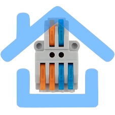 Клемма соединительная многоразовая быстрозажимная разветвительная, с монтажной площадкой (2х2) (50 шт./уп.) Rexant