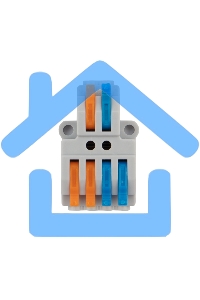 Клемма соединительная многоразовая быстрозажимная разветвительная, с монтажной площадкой (2х2) (50 шт./уп.) Rexant