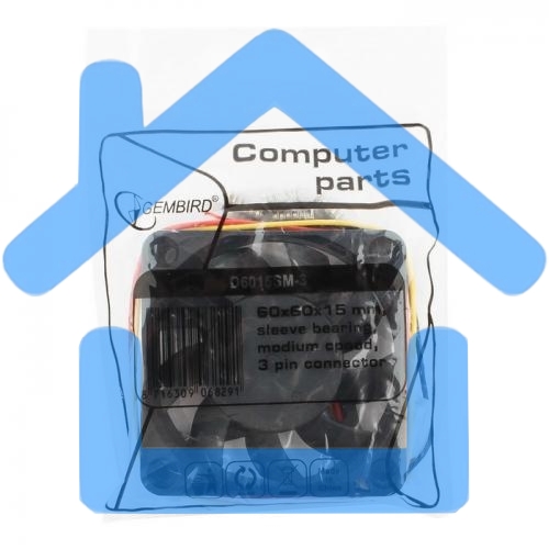 Вентилятор для корпуса Gembird D6015SM-3 черный, 60 мм, 4000 об/мин, 25 дБ, 3 pin