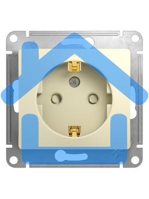 Механизм розетки 1-м СП Glossa 16А защ. шторки с заземл. беж. SchE GSL000245