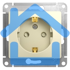 Механизм розетки 1-м СП Glossa 16А защ. шторки с заземл. беж. SchE GSL000245 Механизм розетки 1-м СП Glossa 16А защ. шторки с заземл. беж. SchE GSL000245