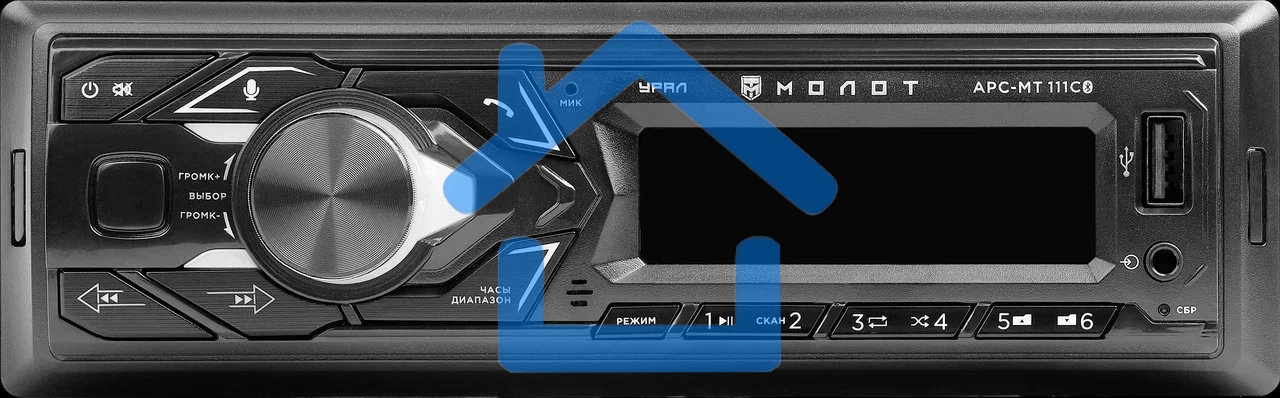 Автомагнитола Ural Молот АРС-МТ 111С 1DIN 4x25Вт