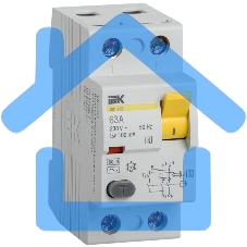 Выключатель дифференциального тока (УЗО) 2п 63А 100мА тип ACS ВД1-63 ИЭК MDV12-2-063-100