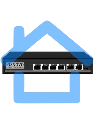 Коммутатор Osnovo SW-20600/A(80W) 6x100Mb 4PoE+ 80W неуправляемый