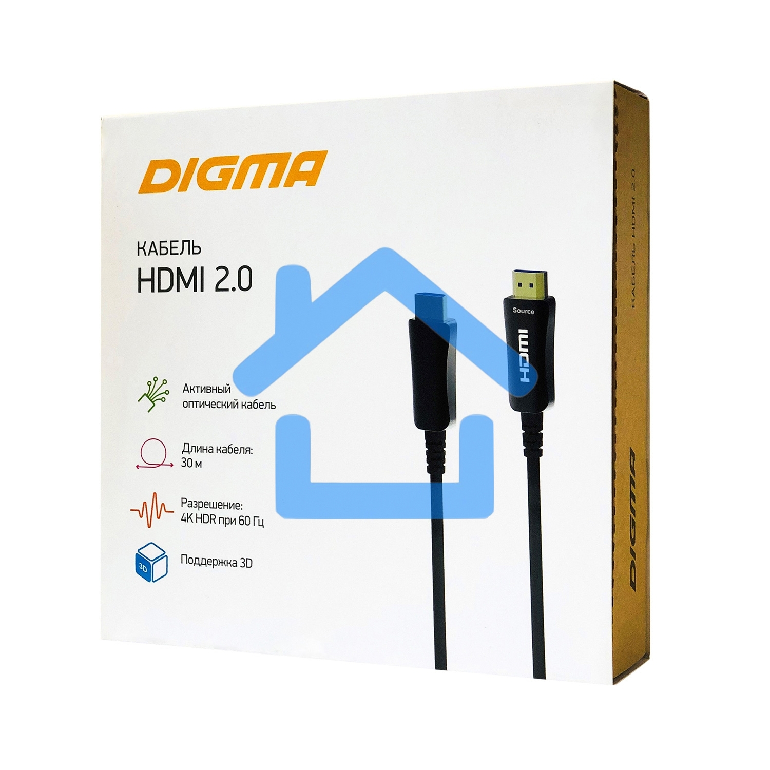 Кабель аудио-видео Digma HDMI 2.0 AOC HDMI (m)/HDMI (m) 30м. позолоченные контакты черный