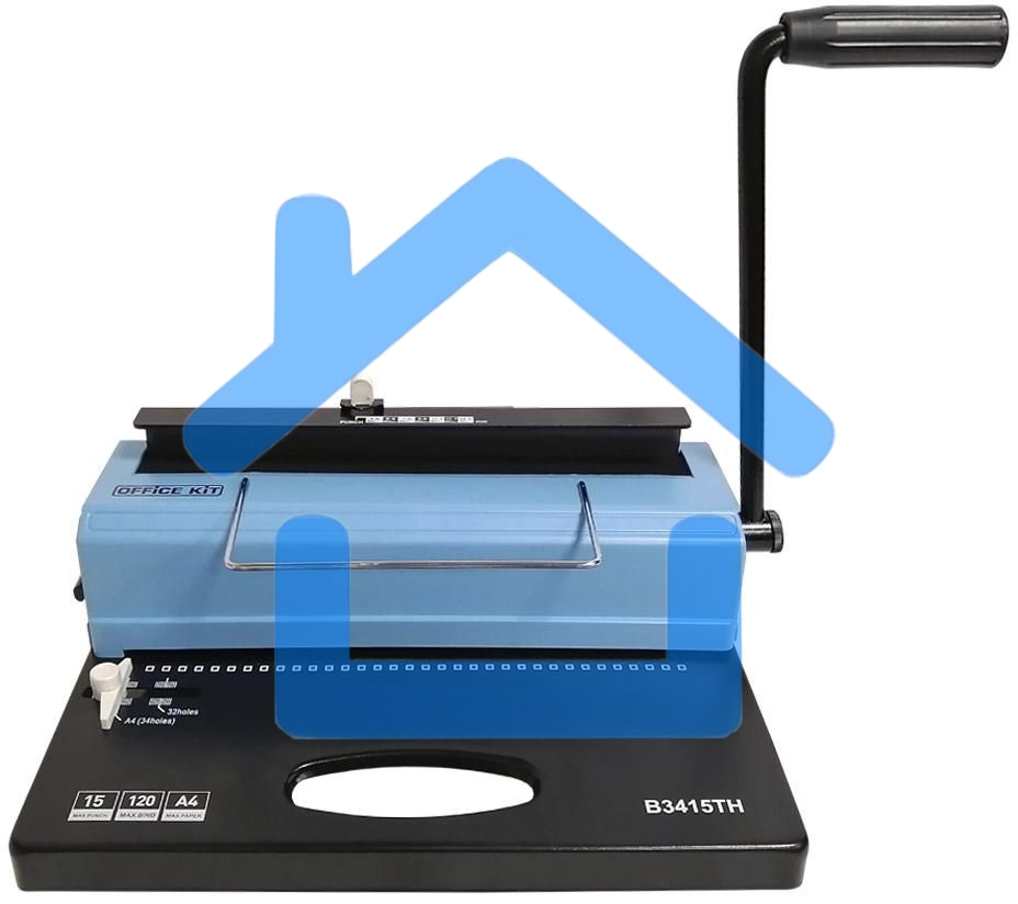 Переплетчик Office Kit B3415TH A4/перф.15л.сшив/макс.120л./метал.пруж. (4.8-14.3мм)