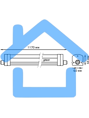 Светильник светодиодный Gauss IP65 1170*60*55мм 36Вт 2450lm 4000К линейн. мат. с возм. соед. в линию