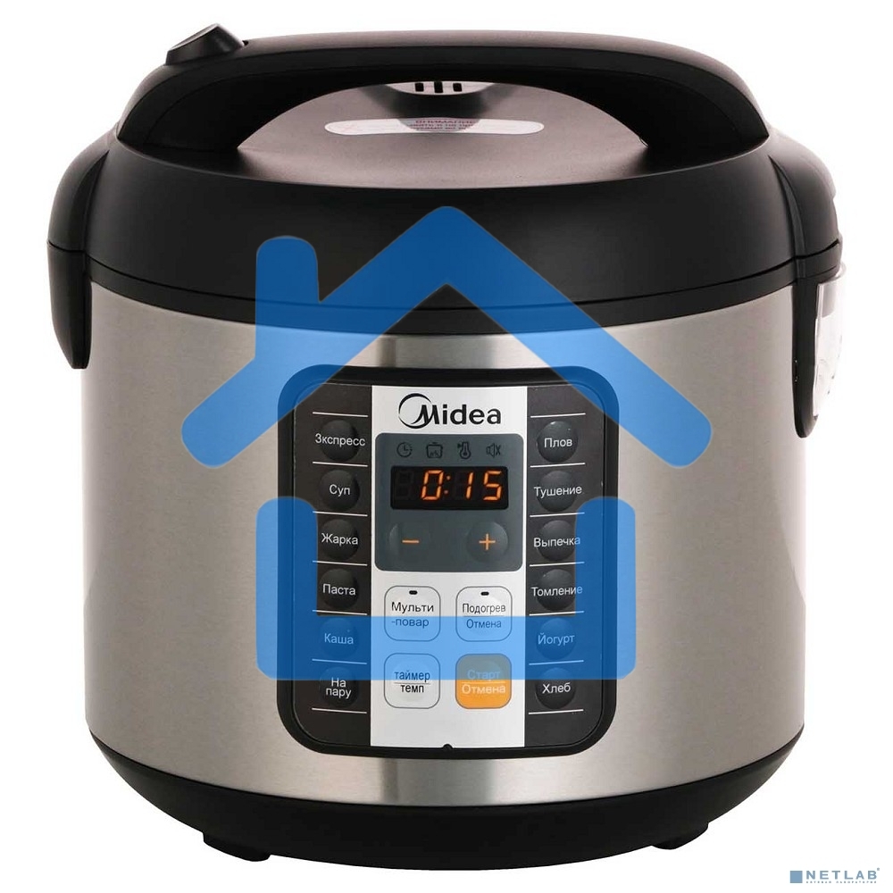 Мультиварка Midea MPC-6032 Мощность 850 Вт, Емкость чаши 5 литров, 11 автоматических программ, Режим МУЛЬТИПОВАР, автоподогрев, Сенсорное управление, Таймер на 24 часа, Съемная чаша, Книга на 80 рецептов в подарок, Набор принадлежностей в комплект