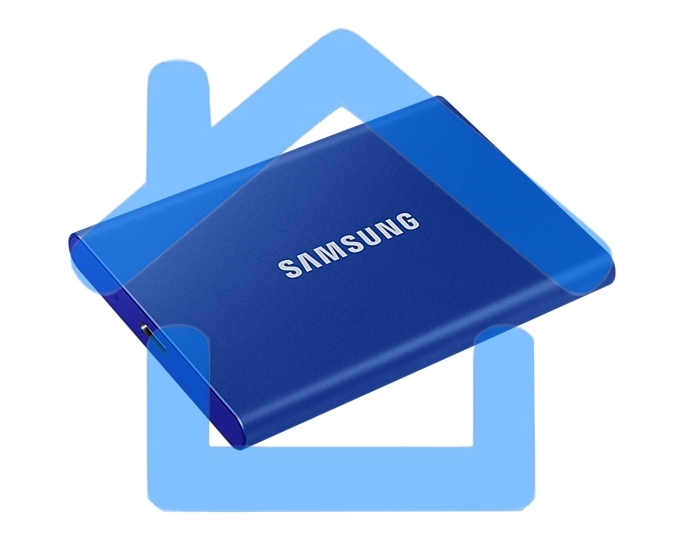 Твердотельный накопитель Samsung SSD 2TB T7, USB Type-C, R/W 1000/1050MB/s, Blue