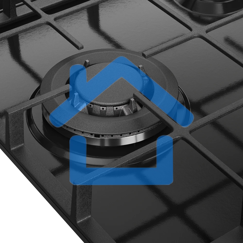 Варочная поверхность MONSHER/ Варочная поверхность MONSHER, газ, High-Tech, 44 см, автоматический электроподжиг, газ-контроль, форсунки под сжиженый газ, SABAF конфорки, чугунные решетки, черный
