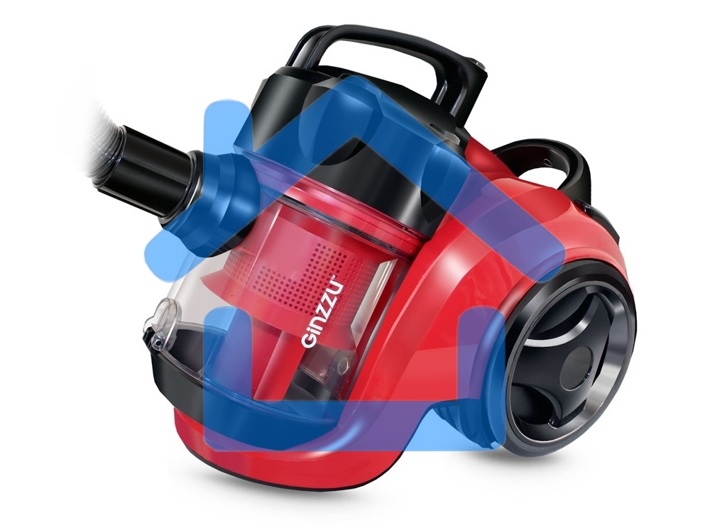 Пылесос GINZZU VS420 красно/черный Регулируемая мощность до 1700 Вт Легко очищающийся Мультициклонный фильтр. Повышенный объем пылесборника 3,0 л Телескопическая трубка Функция выдувания