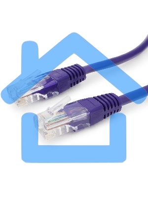 Патч-корд UTP Cablexpert PP12-1.5M/V кат.5e, 1.5 м, литой, многожильный (фиолетовый)