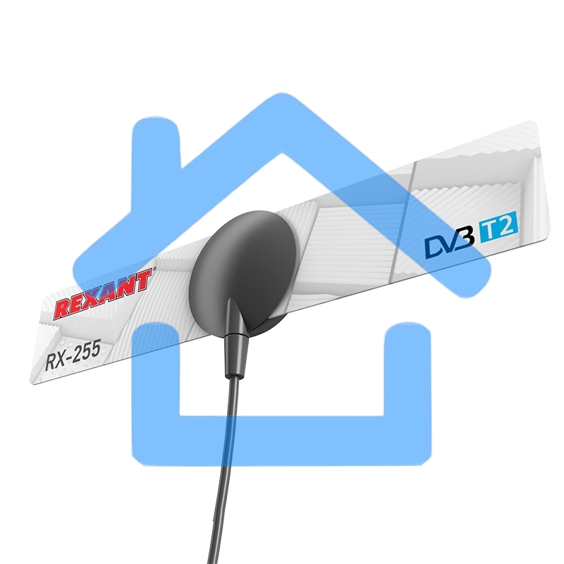 ТВ антенна комнатная для цифрового телевидения DVB-T2 на присоске, RX-255 Rexant
