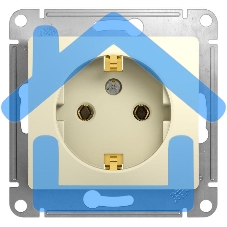 Механизм розетки 1-м СП Glossa 16А с заземл. беж. SchE GSL000243