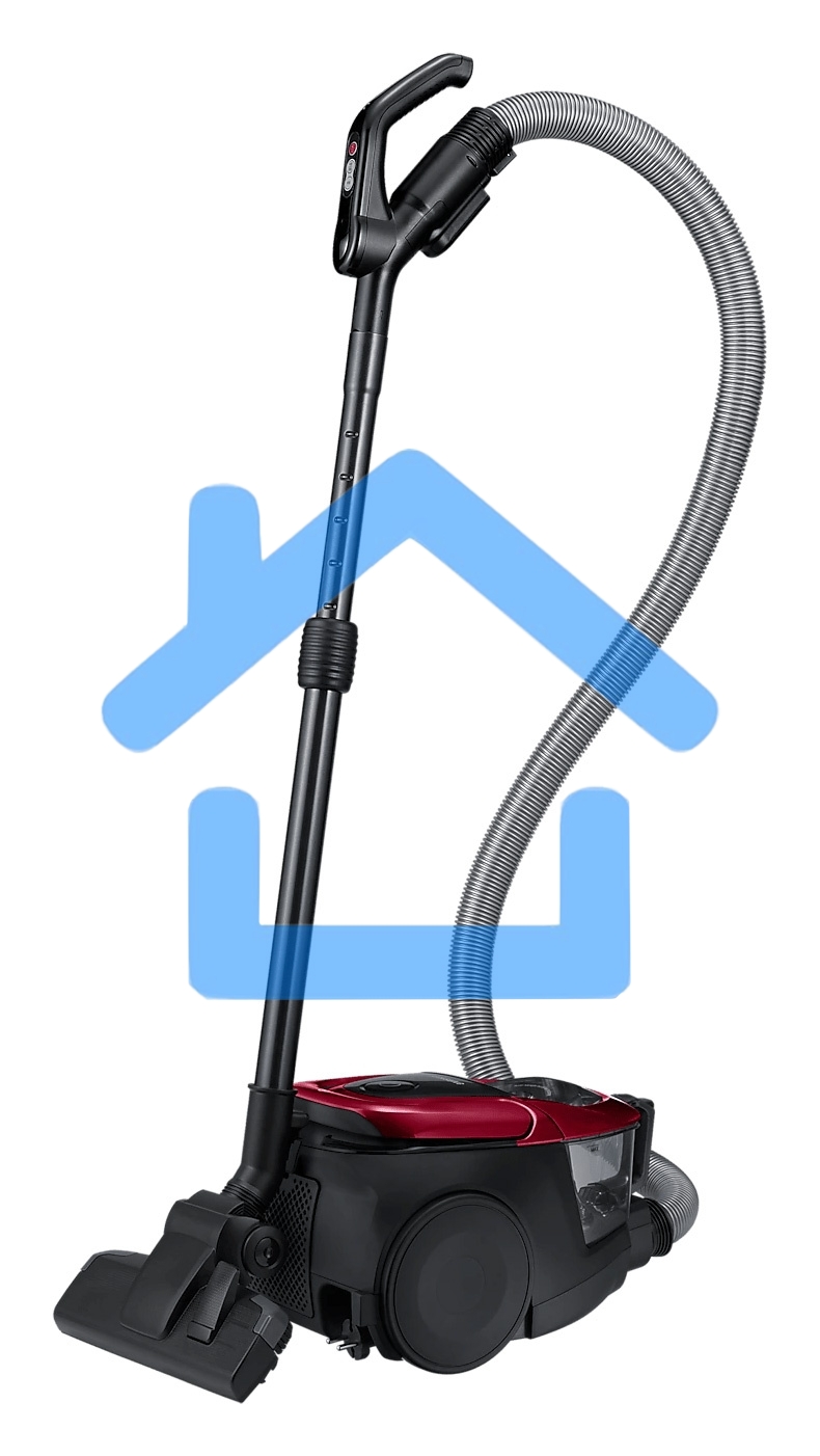 Пылесос Samsung VC18M31A0HP бордовый/черный, 380/1800 Вт, уборка сухая, пылесборник контейнер 2 л