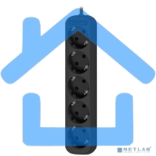 Удлинитель Defender с заземлением M518 1.8 м, 5 розеток, черный