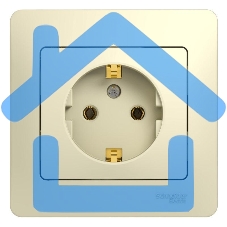 Розетка 1-м СП Glossa 16А с заземл. в сборе беж. SchE GSL000242