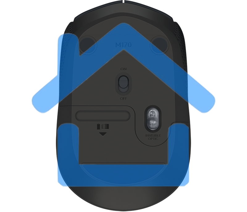 Мышь беспроводная Logitech M170 черный/темно-серый, 1000 dpi, радиоканал, USB, кнопки - 3