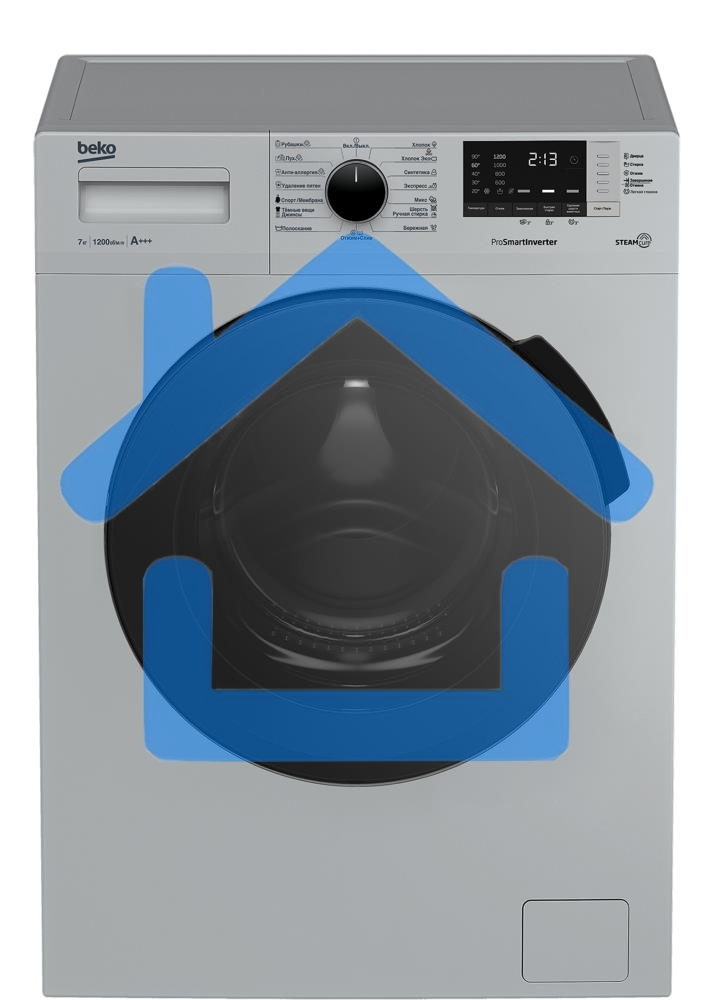 Стиральная машина Beko RSPE78612S серебристый, загрузка фронтальная 7 кг, 1200 об/мин., класс: А