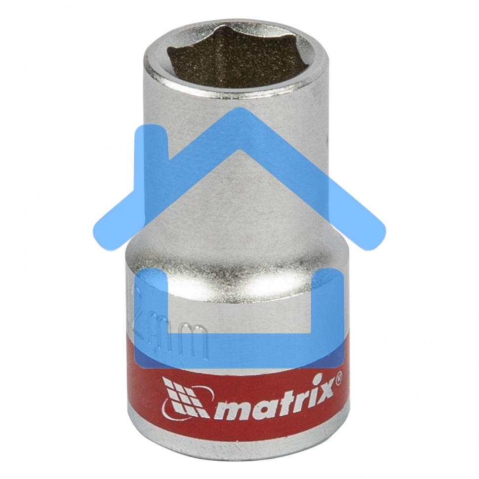 Головка торцевая Matrix, 12 мм, 6-гранная, CrV, под квадрат 1/2