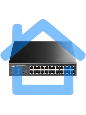 Коммутатор 24-Port 10/100 Mbps Switch, 24 10/100 Mbps RJ45 Ports, Switch/VLAN/Extend working mode DIP switch, Rack-mountable Steel Case, Power Saving, Plug & Play, Rack-Mount kits included