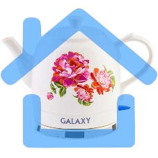 Чайник электрический Galaxy Line GL 0503, белый, керамический корпус, 1400 Вт, 1,4 л, индикатор работы, указатель максимального уровня воды