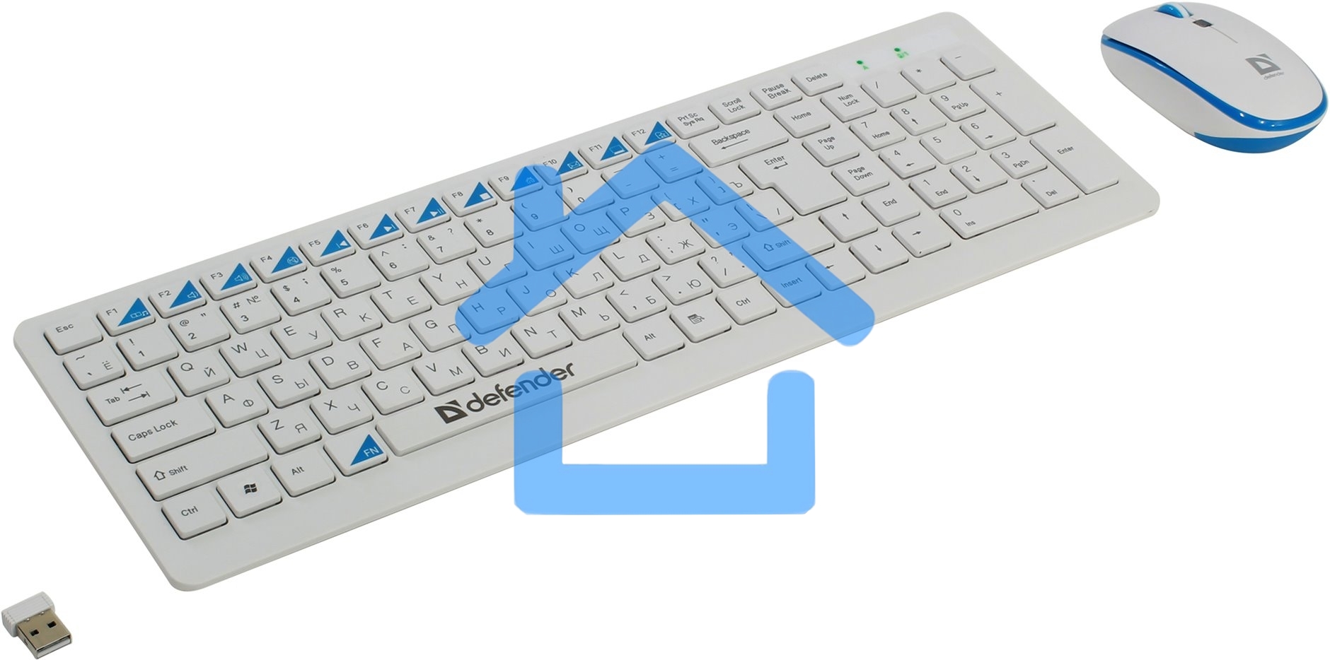 Комплект клавиатура + мышь Defender Skyline 895 Nano W (белый) Кл:104, 1000/1500/2000dpi