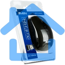 Мышь беспроводная SVEN RX-260W черный, 1600 dpi, радиоканал, USB, кнопки - 4