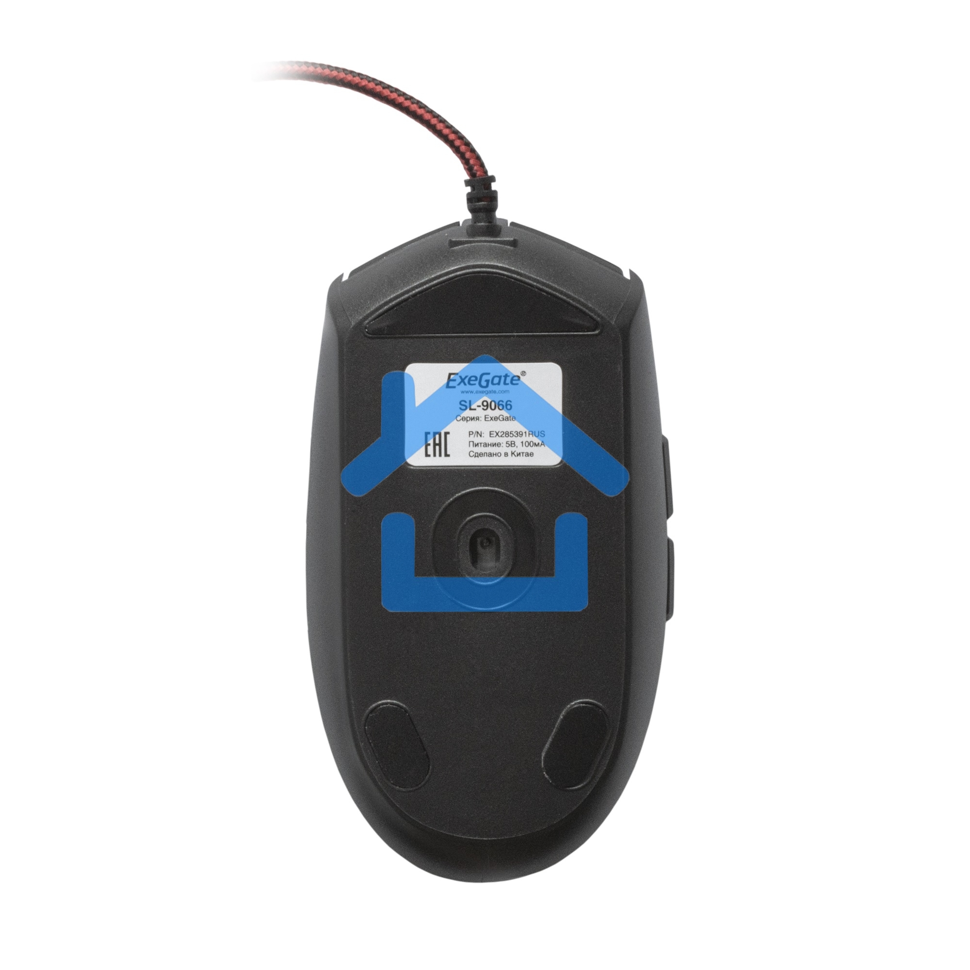 Мышь проводная ExeGate SL-9066 черный, 2400 dpi, USB, кнопки - 6