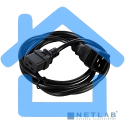 Шнур питания ЦМО с заземлением IEC 60320 C19/IEC 60320 C20, 16А/250В (3x1,5), длина 3 м. (R-16-Cord-C19-C20-3)