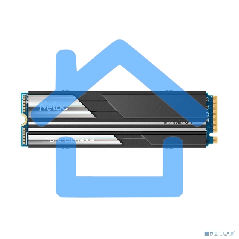 Накопитель SSD Netac NV5000, 500Gb, M.2 2280, PCIe 4.0 x4, NVMe, R/W 5000/2500, с радиатором