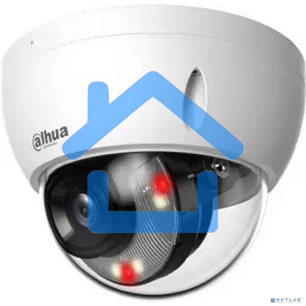 Уличная купольная IP-видеокамера DAHUA DH-IPC-HDBW2449EP-S-IL-0360B Smart Dual Light с ИИ 4Мп, 1/2.9” CMOS, объектив 3.6мм, видеоаналитика, ИК до 30м, LED до 30м, IP67, корпус: металл