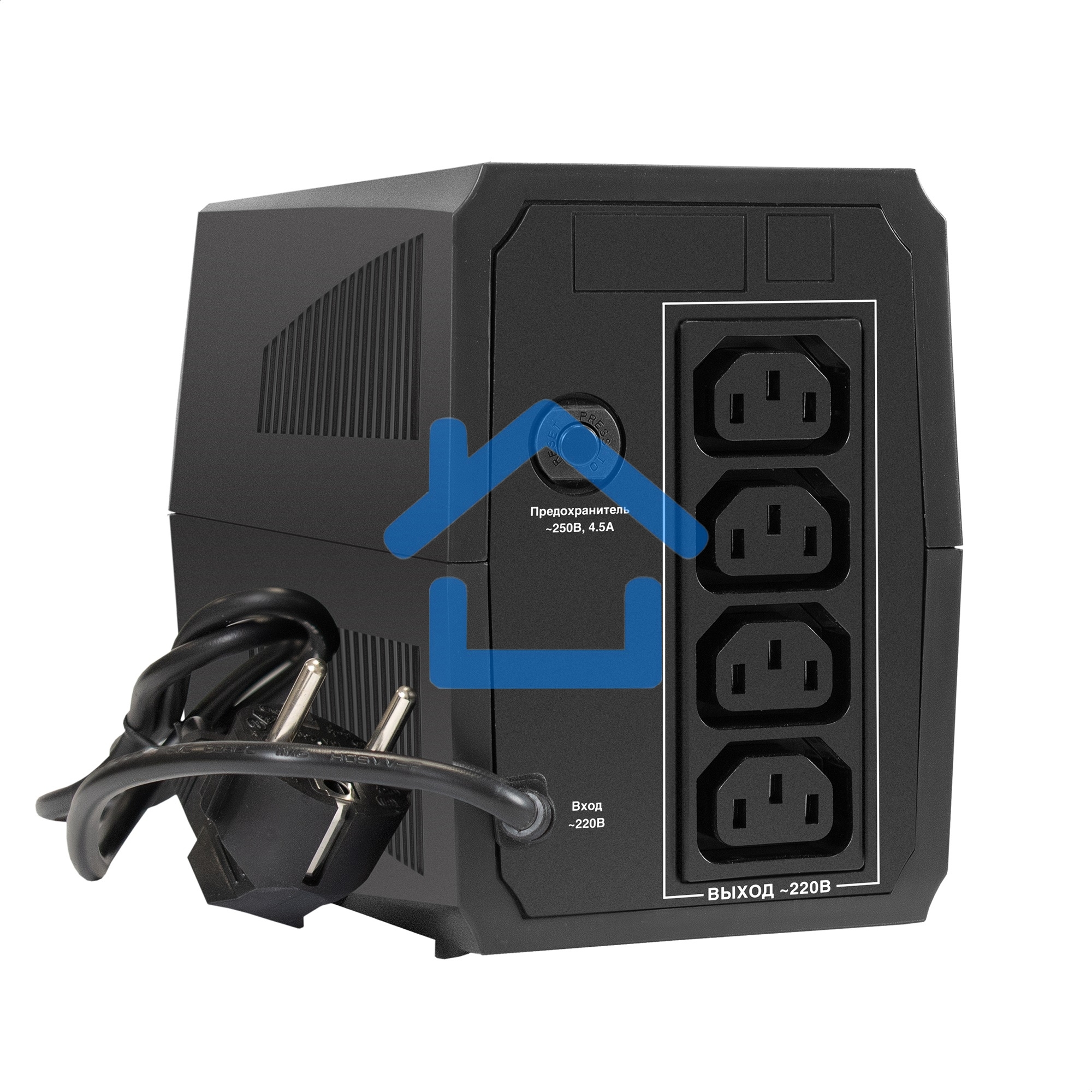 Источник бесперебойного питания ExeGate SpecialPro UNB-500.LED.AVR.4C13 500VA/300W, LED, AVR, 4*C13, черный