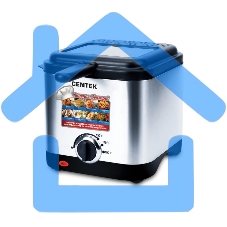 Фритюрница Centek CT-1430 сталь 900 Вт, АНТИПРИГАРНАЯ ЧАША, стальной корпус, емкость на 1,5 л масла