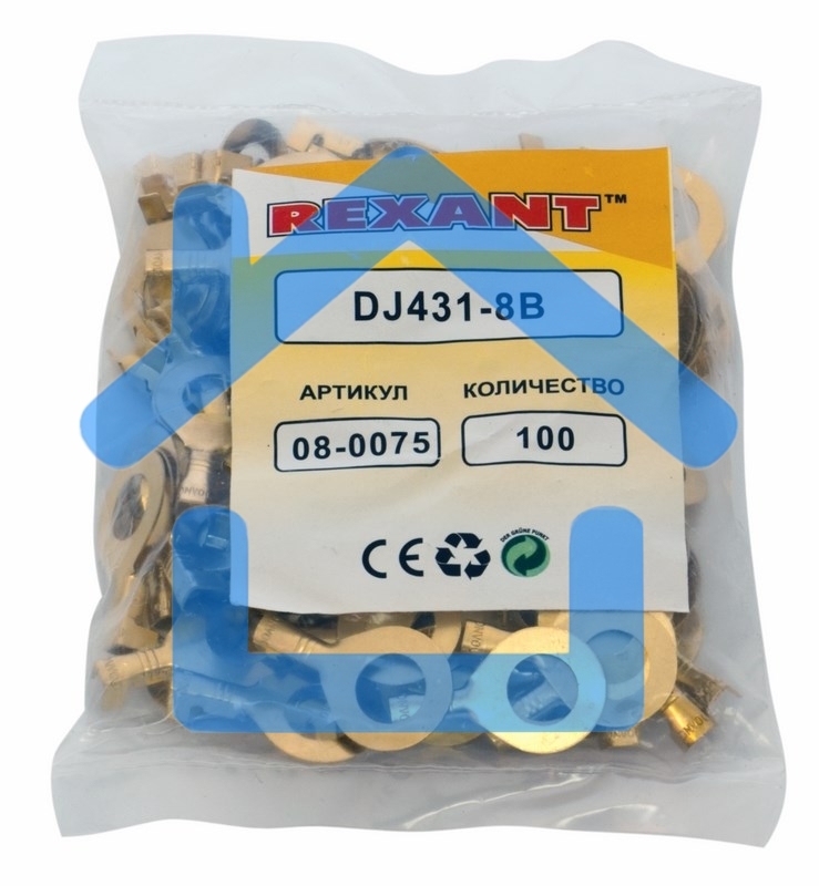 Наконечник кольцевой Rexant, ø8.2 мм, 1.5-1.5 мм² (НК 8-1,0-1,5)