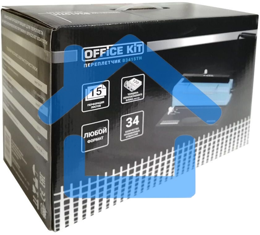 Переплетчик Office Kit B3415TH A4/перф.15л.сшив/макс.120л./метал.пруж. (4.8-14.3мм)