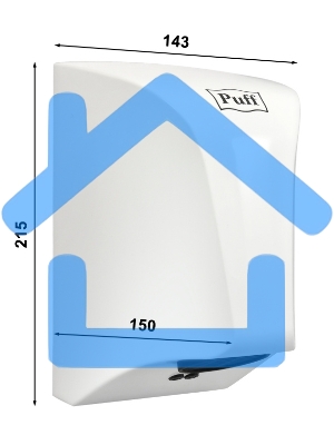 Сушилка для рук Puff 8809 850Вт белый