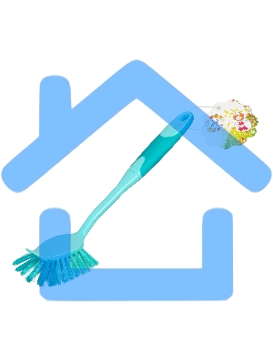 Щетка для посуды квадратная 68х37х275 мм, двухкомпонентная рукоятка Elfe