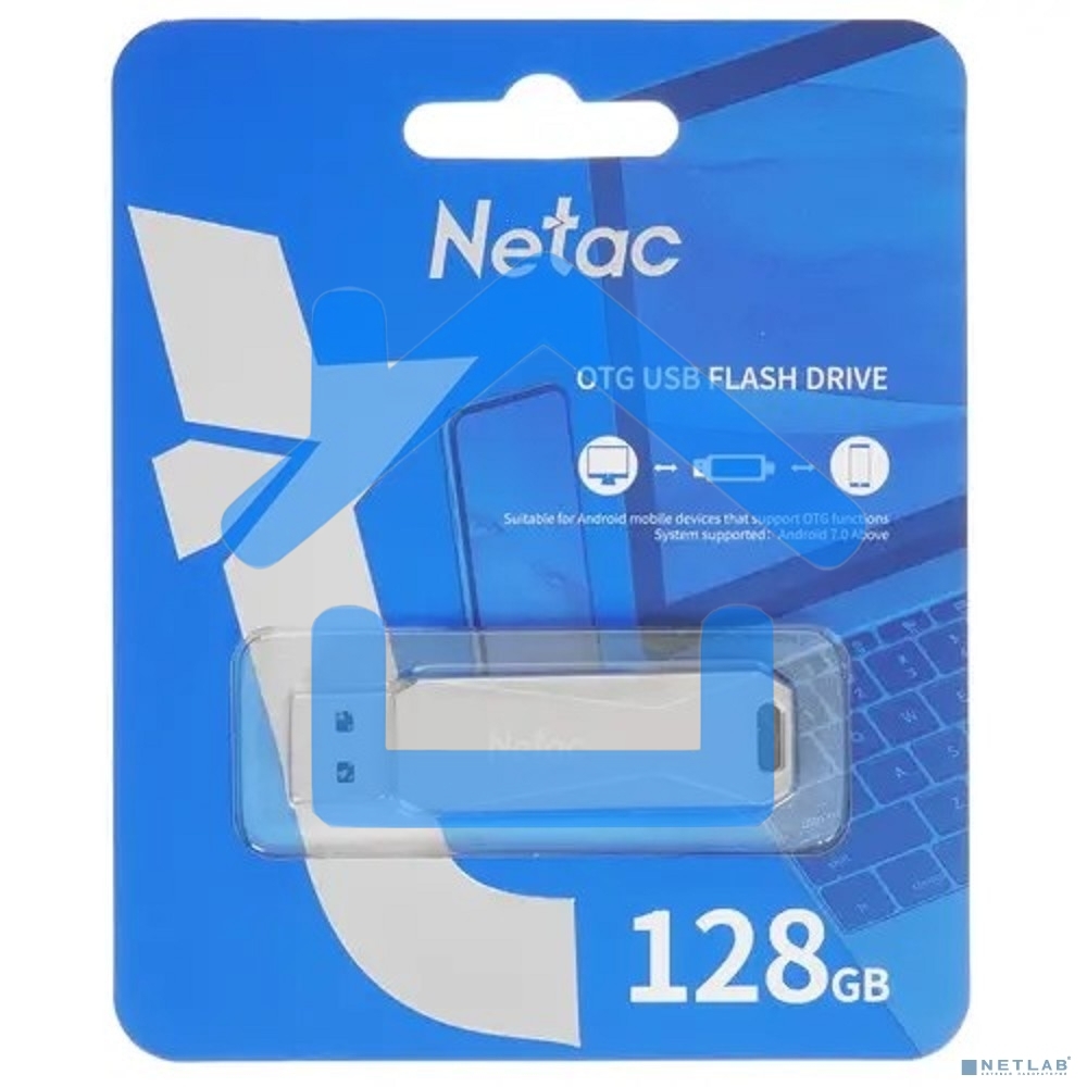 Флешка USB R/W Drive Netac U782C NT03U782C-128G-30PN dual USB3.0+TypeC 128Gb, retail version