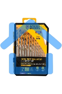 Набор сверл по металлу Denzel 1,5-6,5мм, Р6М5-TiN, Golden Tip, 13 шт 723002