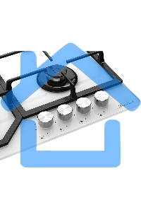 Варочная поверхность MONSHER MGG 63 Blanc, газ, High-Tech, 59 см, автоматический электроподжиг, газ-контроль, форсунки под сжиженый газ, SABAF конфорки, чугунные решетки, белый