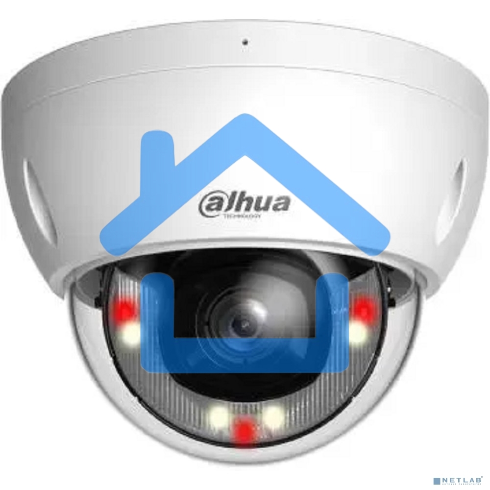 Уличная купольная IP-видеокамера DAHUA DH-IPC-HDBW2449EP-S-IL-0360B Smart Dual Light с ИИ 4Мп, 1/2.9” CMOS, объектив 3.6мм, видеоаналитика, ИК до 30м, LED до 30м, IP67, корпус: металл