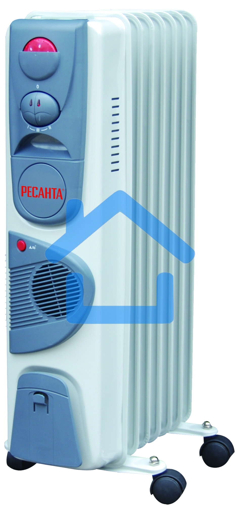 Обогреватель масляный Ресанта ОМ-7НВ (7секций) белый, 1900 Вт, 19 м2, термостат 67/3/10